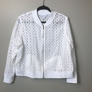White Eyelet (See Thru) Cotton Jacket  sz.  1X